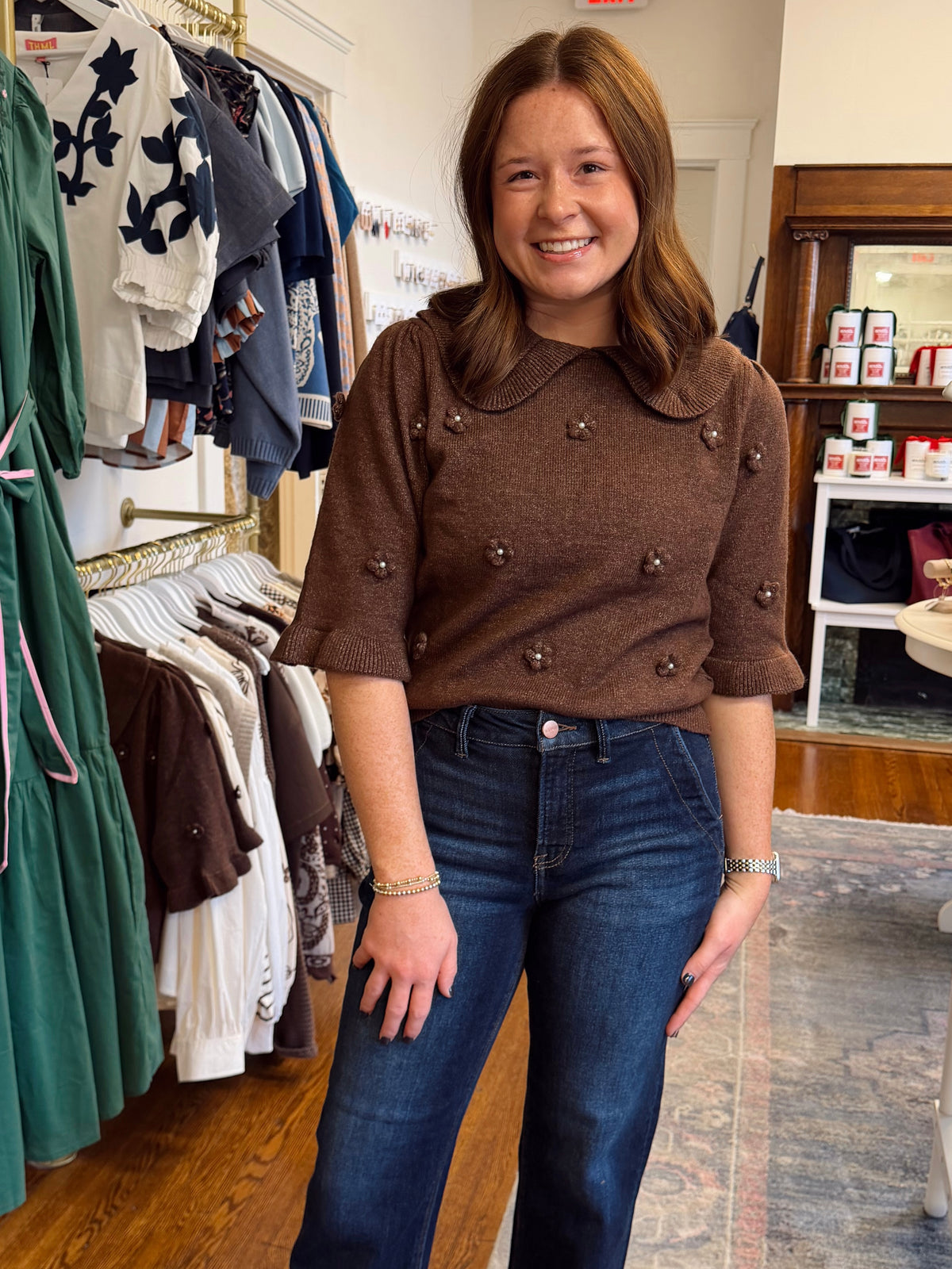 Hasting Brown Floral Cardigan