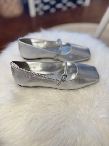 Adele Silver Ballet Flat