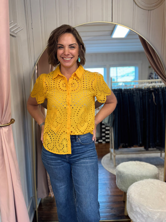 Sunflower Eyelet Top