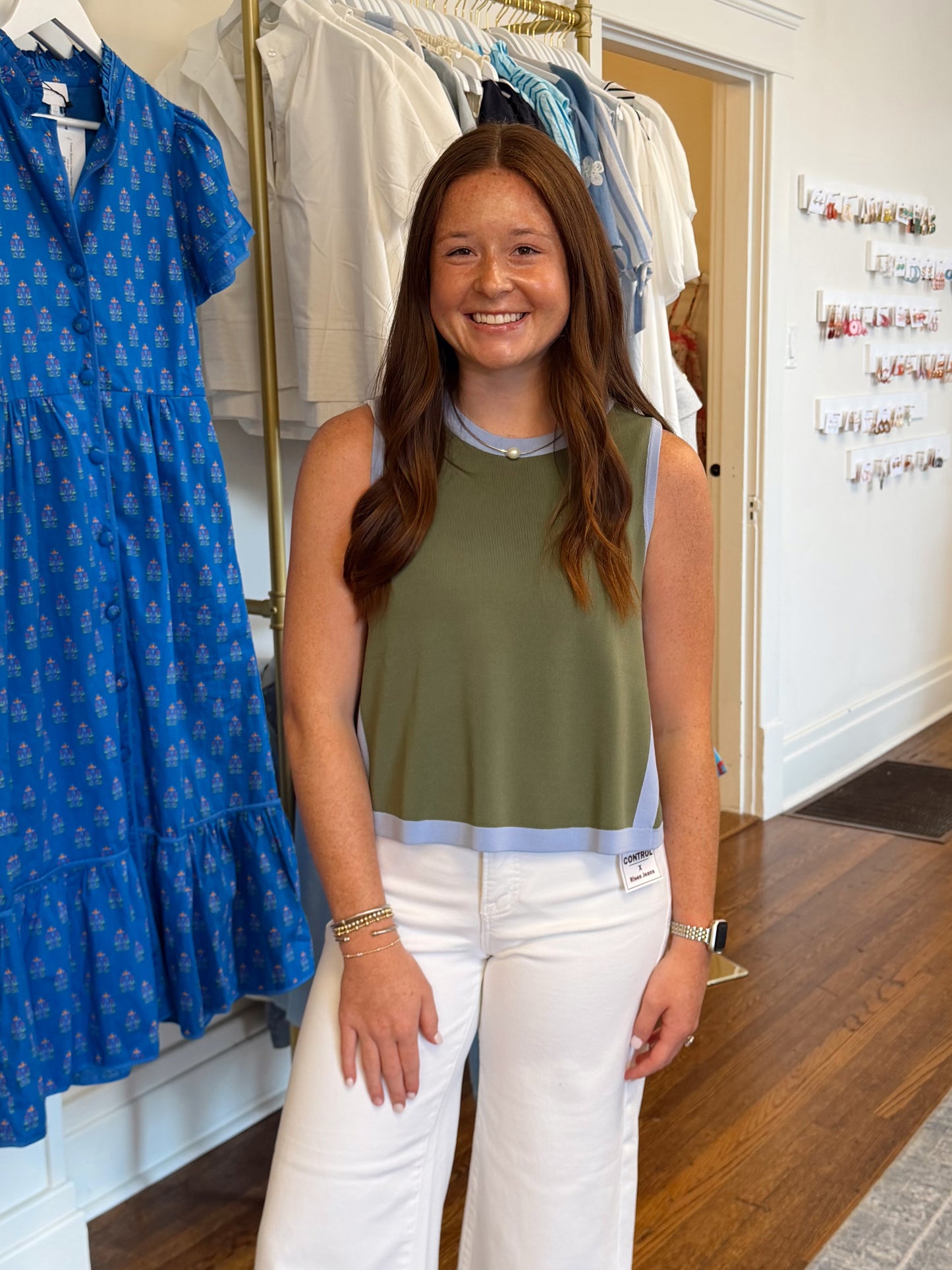 Rebecca Green & Blue Knit Top