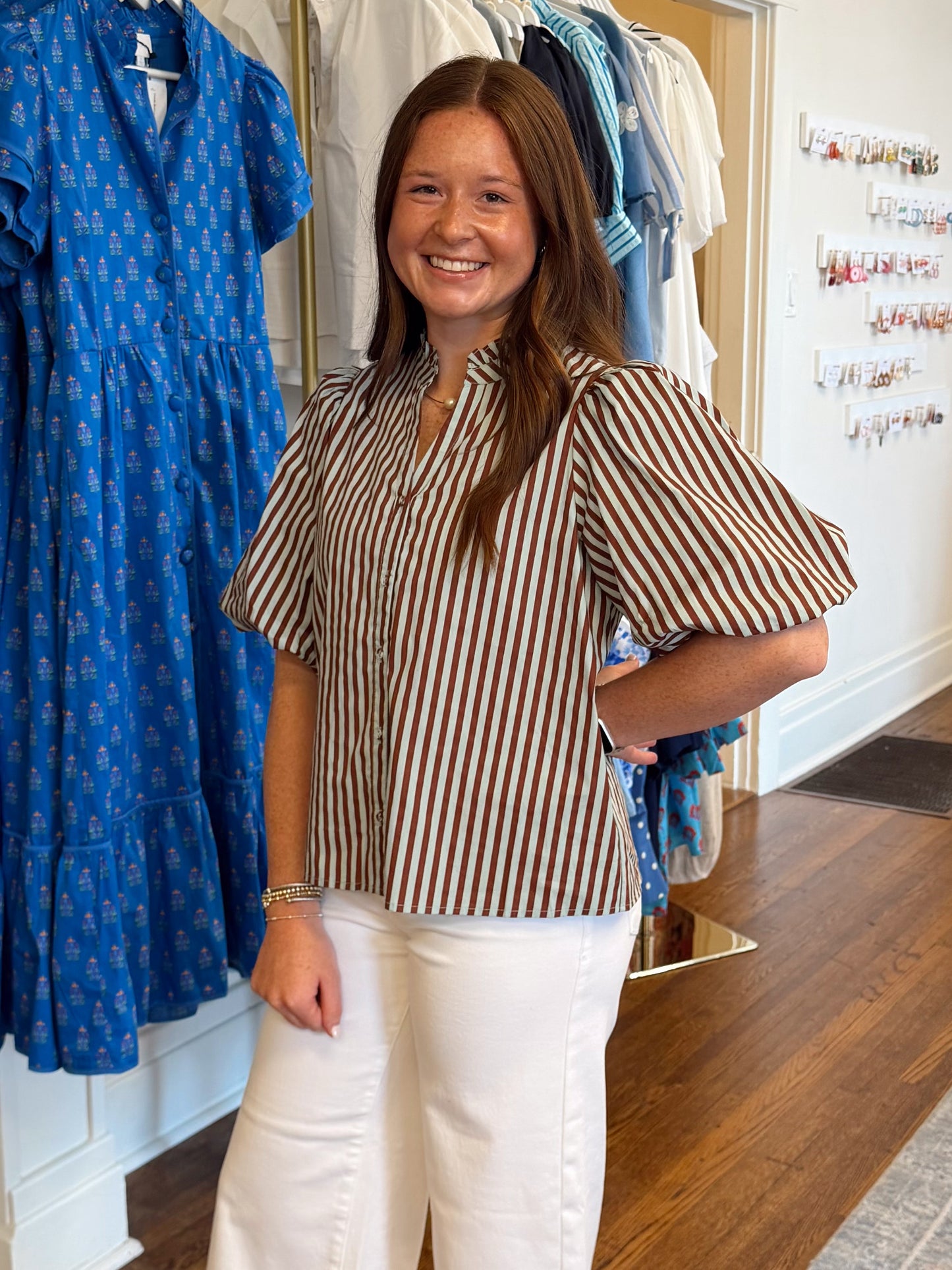 Sierra Brown Stripe Button Down