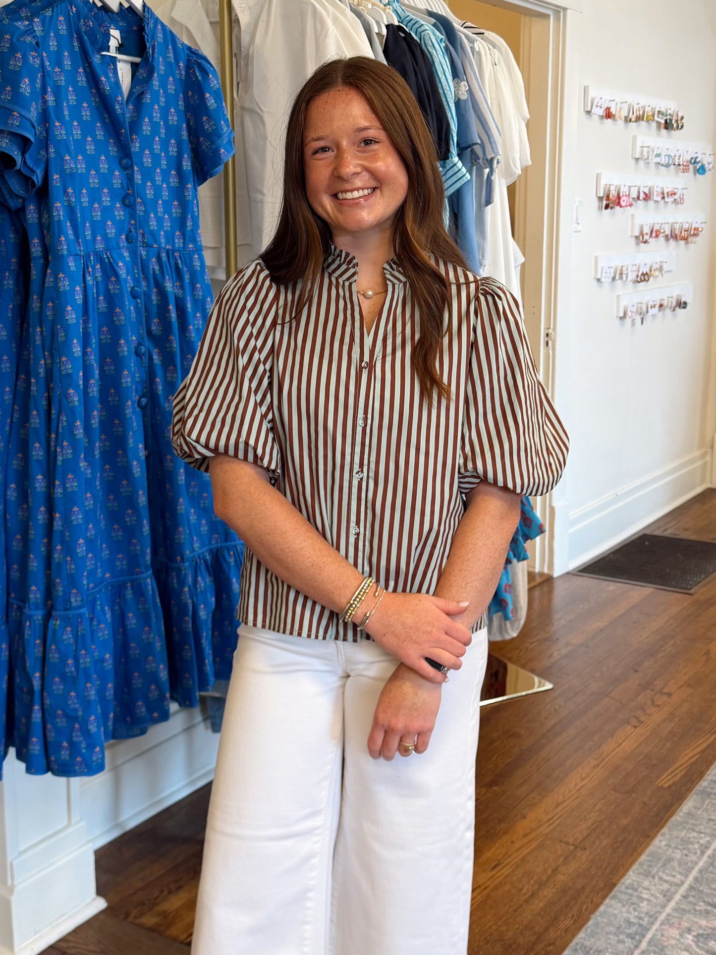 Sierra Brown Stripe Button Down