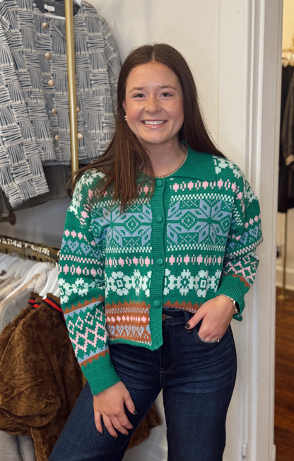 Fair Isle Sweater Cardigan