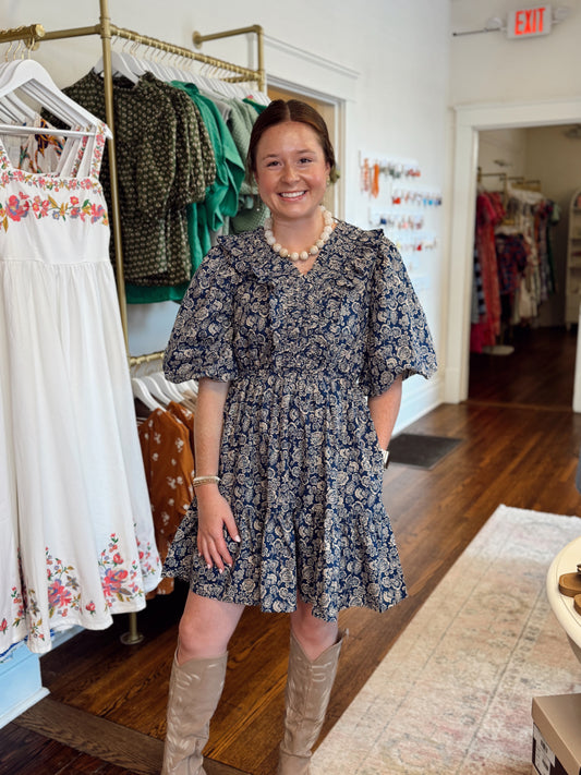 Donnell Blue Floral Dress