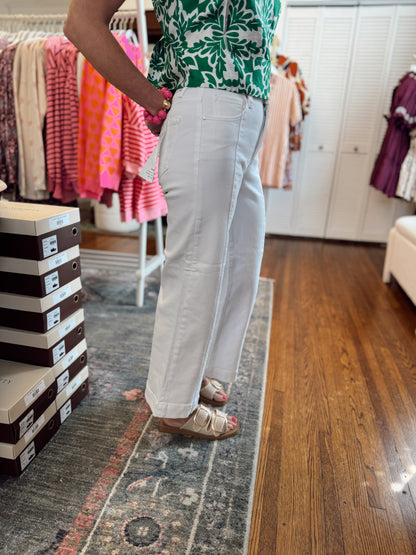 Tummy Control High Rise White Pants