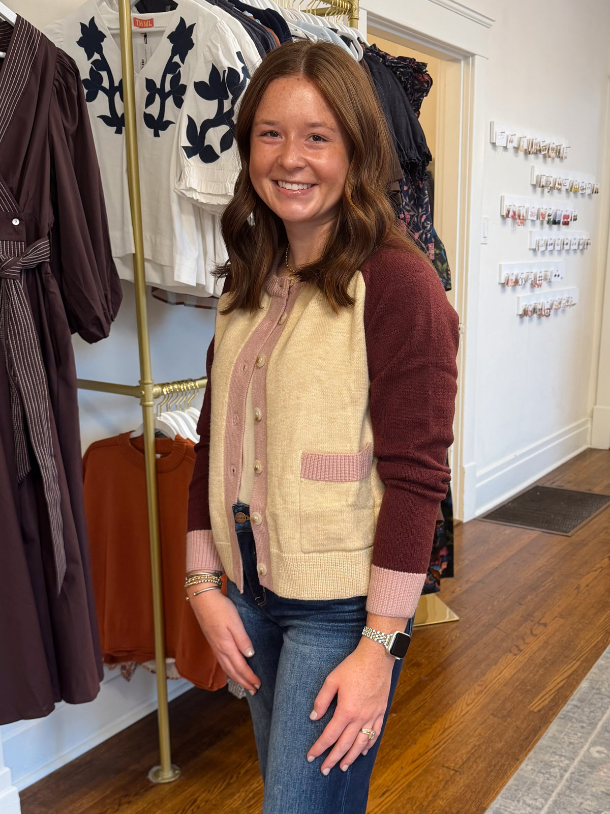 Morning Light Cardigan-Burgundy