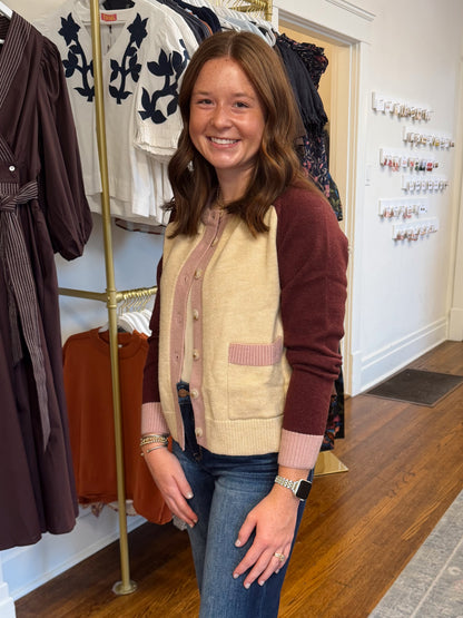 Morning Light Cardigan-Burgundy