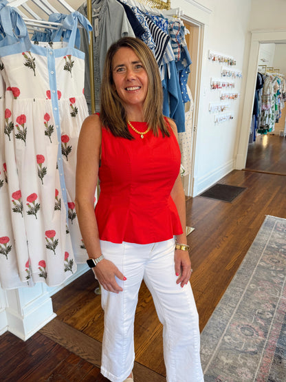 Sara Sleeveless Peplum Top