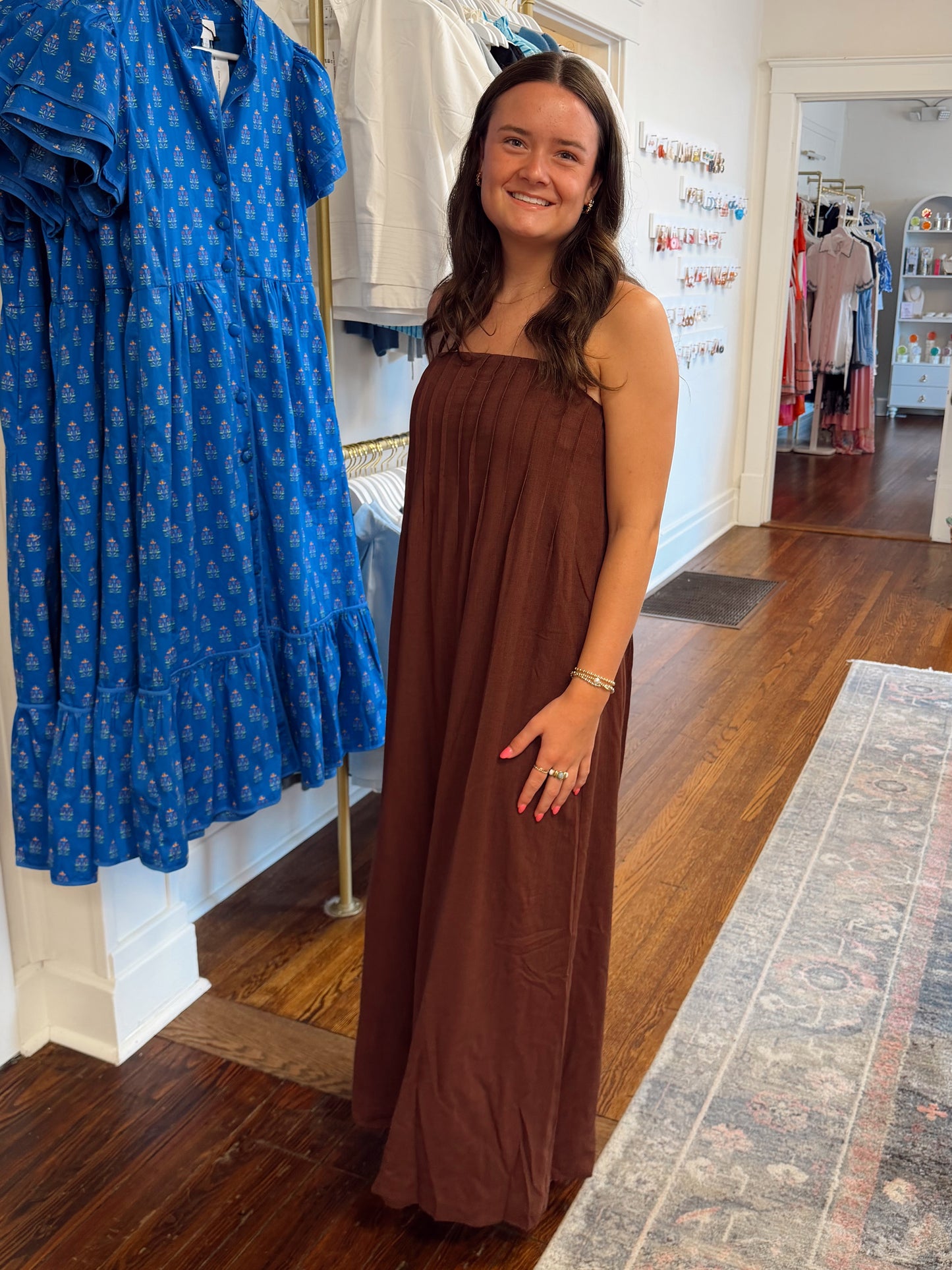 Haley Brown Pintuck Dress