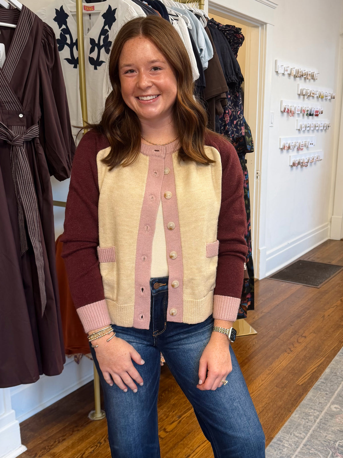 Morning Light Cardigan-Burgundy