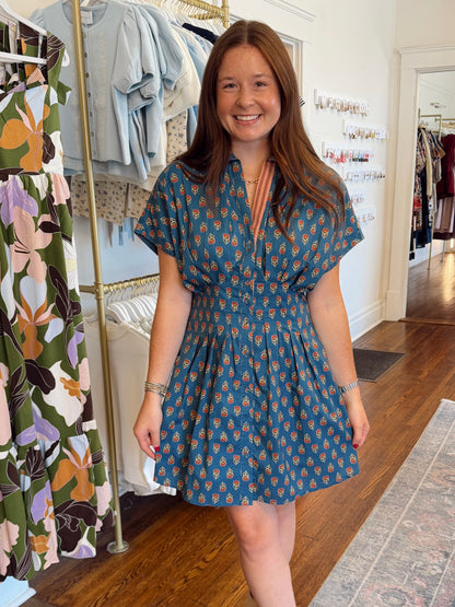 Leighann Pintuck Floral Dress