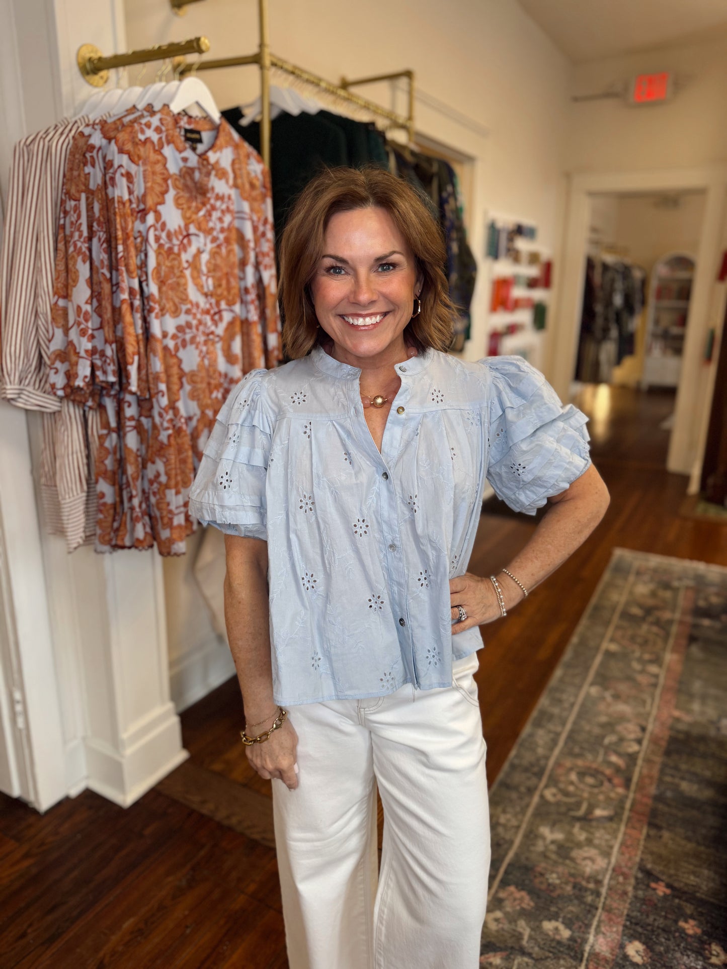 Tilly Bubble Shirt - Sky Blue