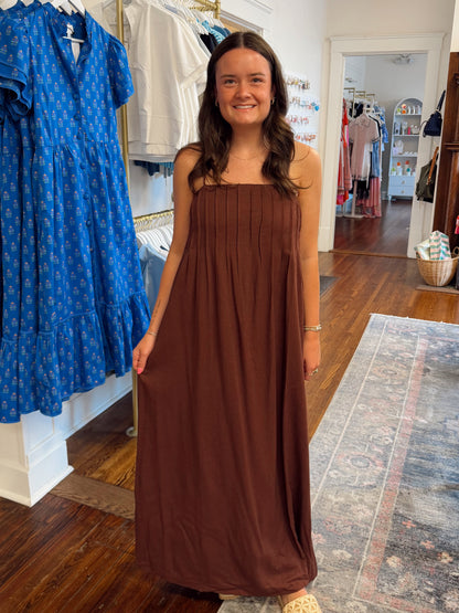 Haley Brown Pintuck Dress