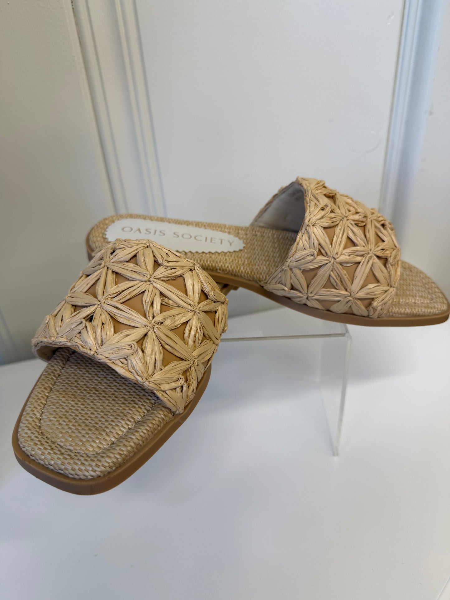 The Natasha Raffia Slide