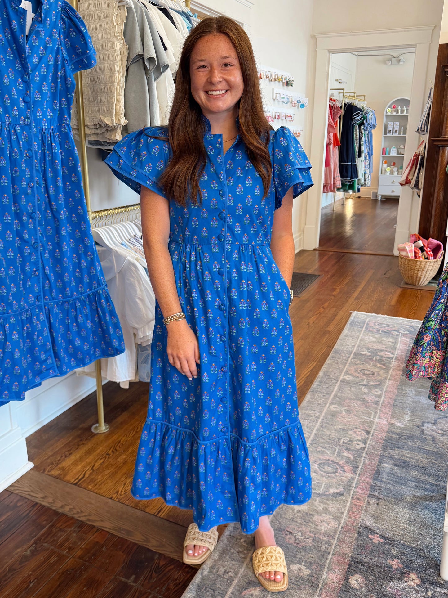 Davie Button Down Floral Dress