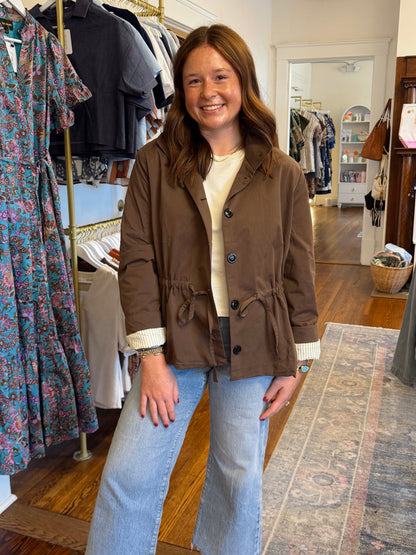 Josslyn Brown Drawstring Waist Jacket
