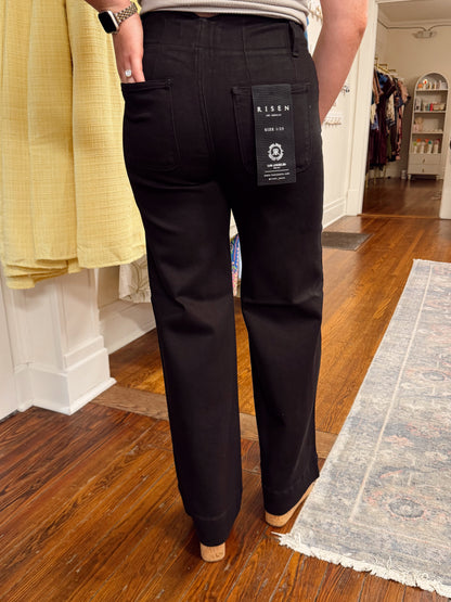 The Anna Black Double Button Jeans