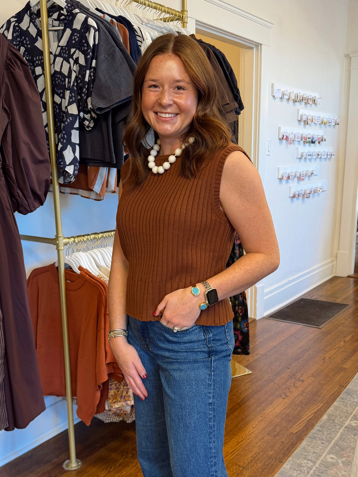 Chocolate Brown Sleeveless Sweater