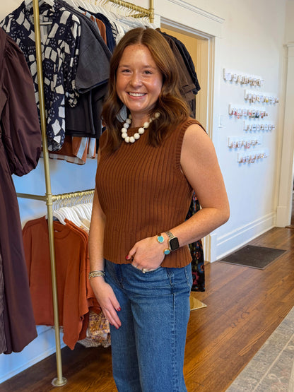 Chocolate Brown Sleeveless Sweater