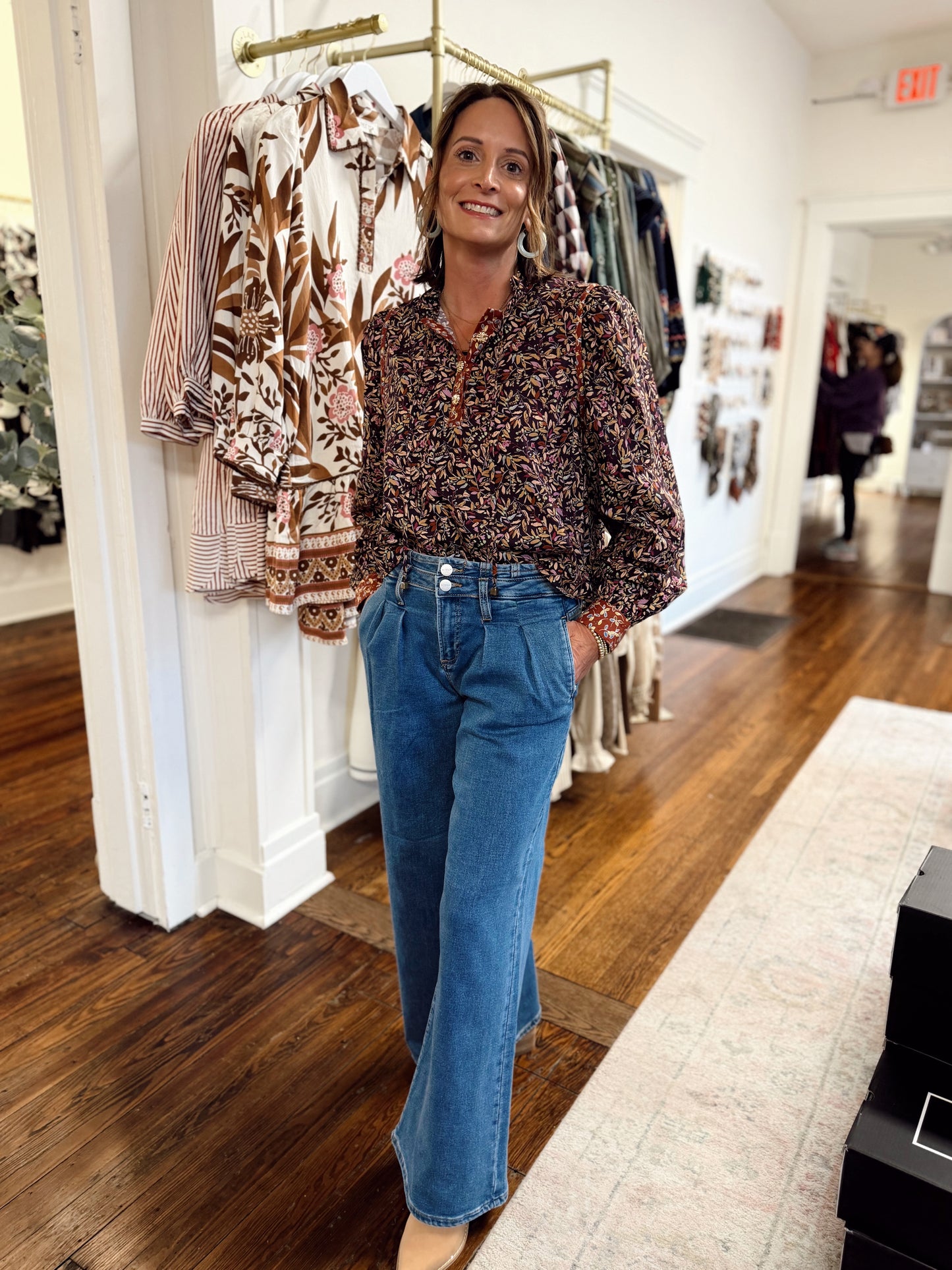 Burgoyne Leaf Print Top