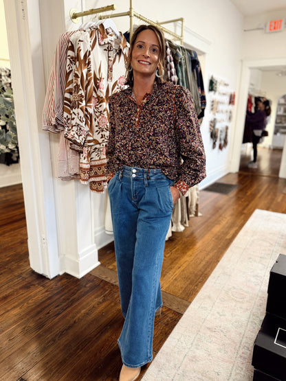 Burgoyne Leaf Print Top