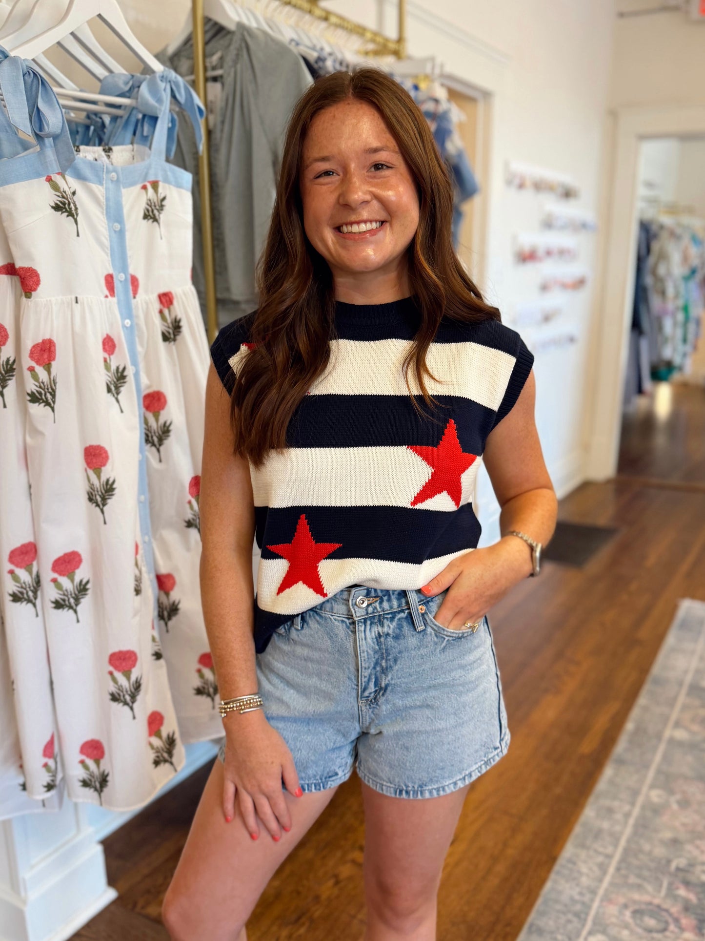 Stars and Stripes Knit Sweater