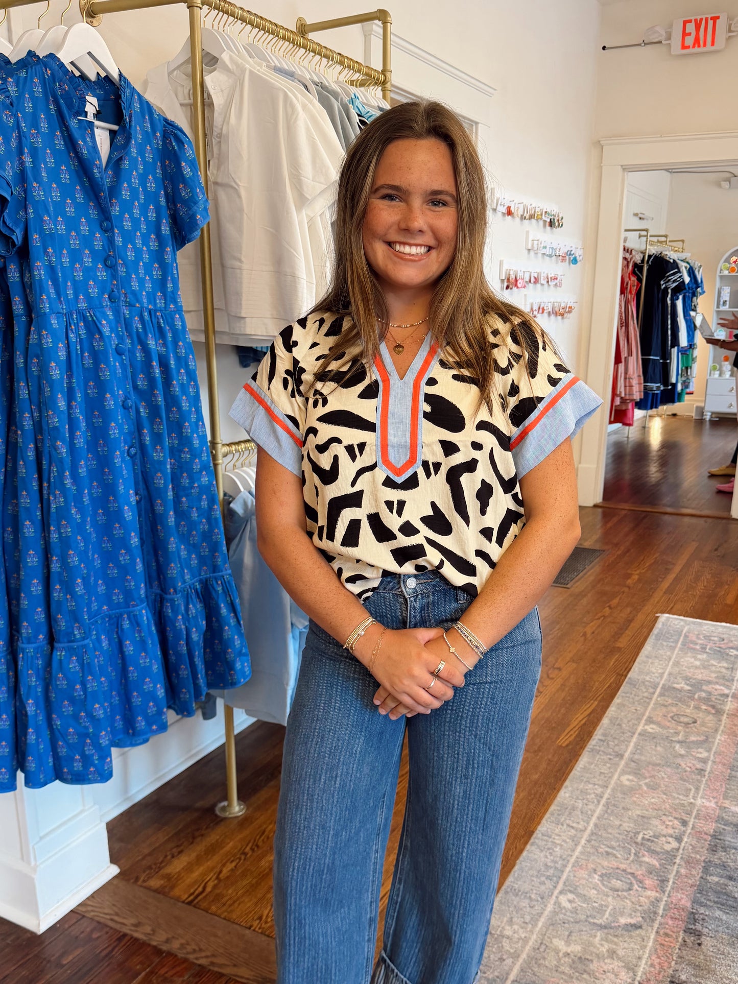 Blakely Black & Blue Top