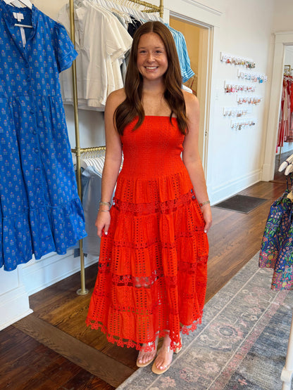 Hollie Strapless Red Dress