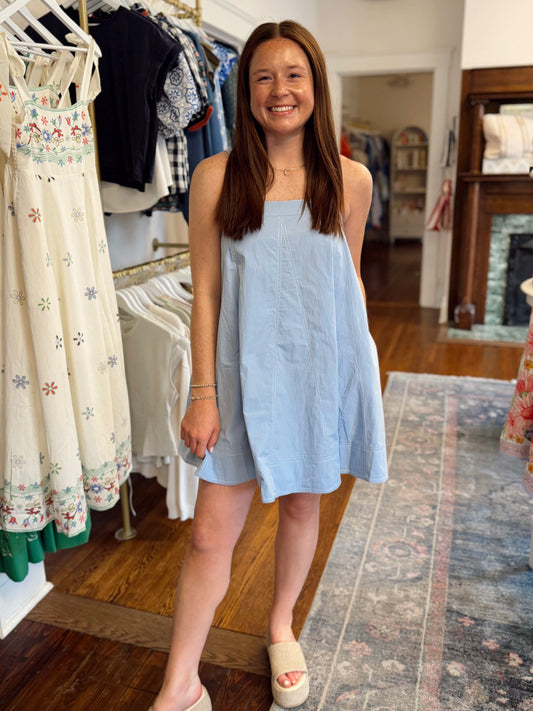 Chambray Contrast Stitch Dress