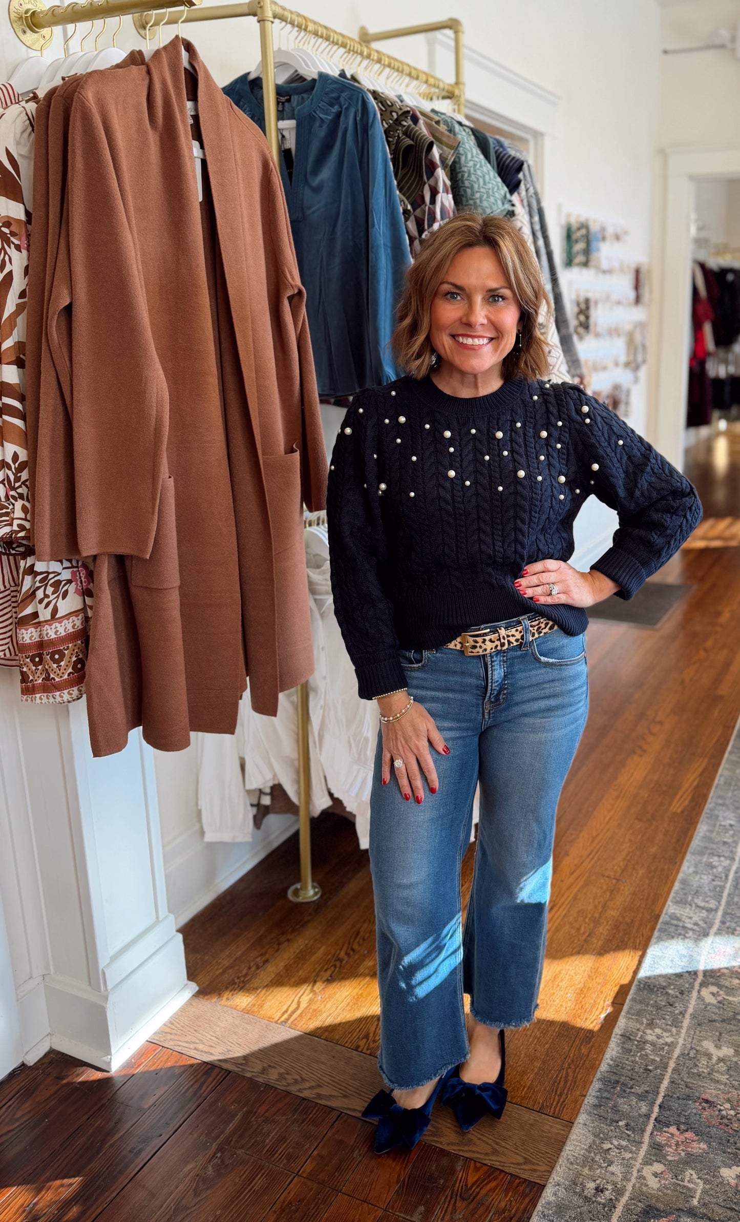 Toxey Pearl Round Neck Sweater