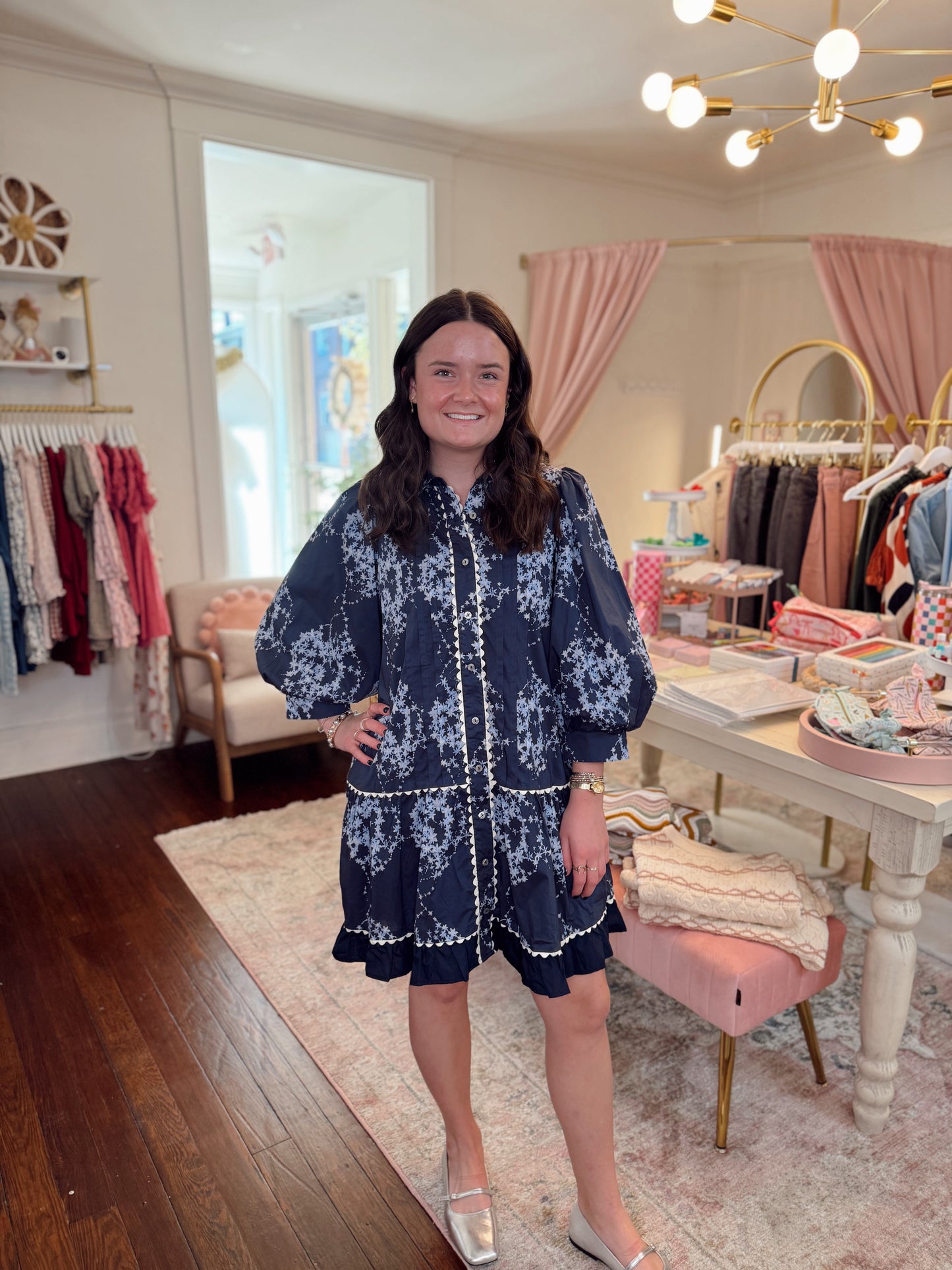 Michaela Midnight Ruffle Dress