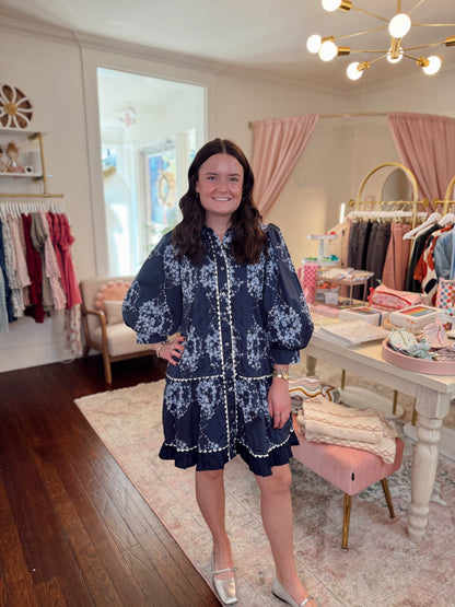 Michaela Midnight Ruffle Dress