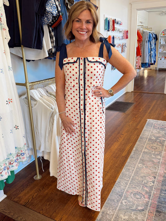Summer Tie Polka Dot Dress