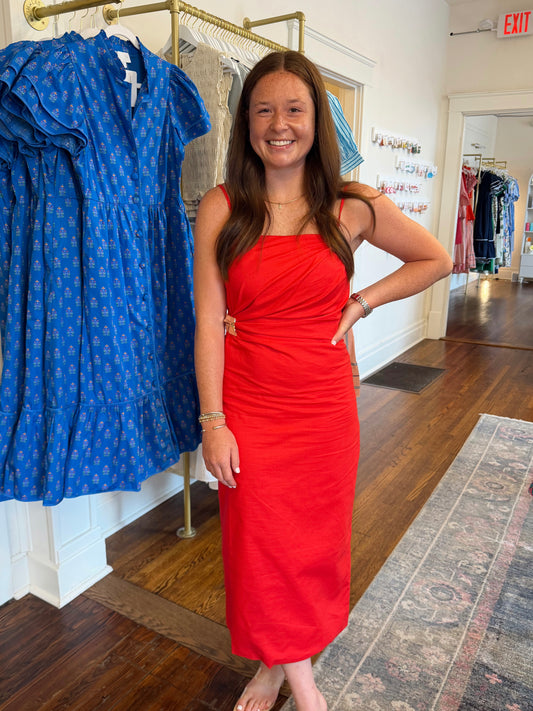 Palmer Metallic Red Dress