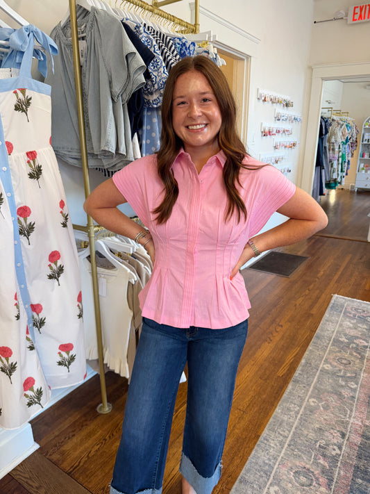 The Pink Pleated Top