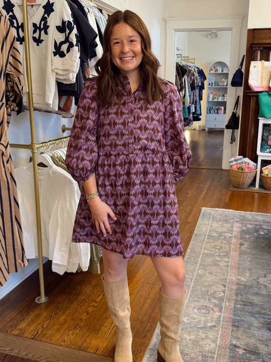 Kalie Long Sleeve Mosaic Dress