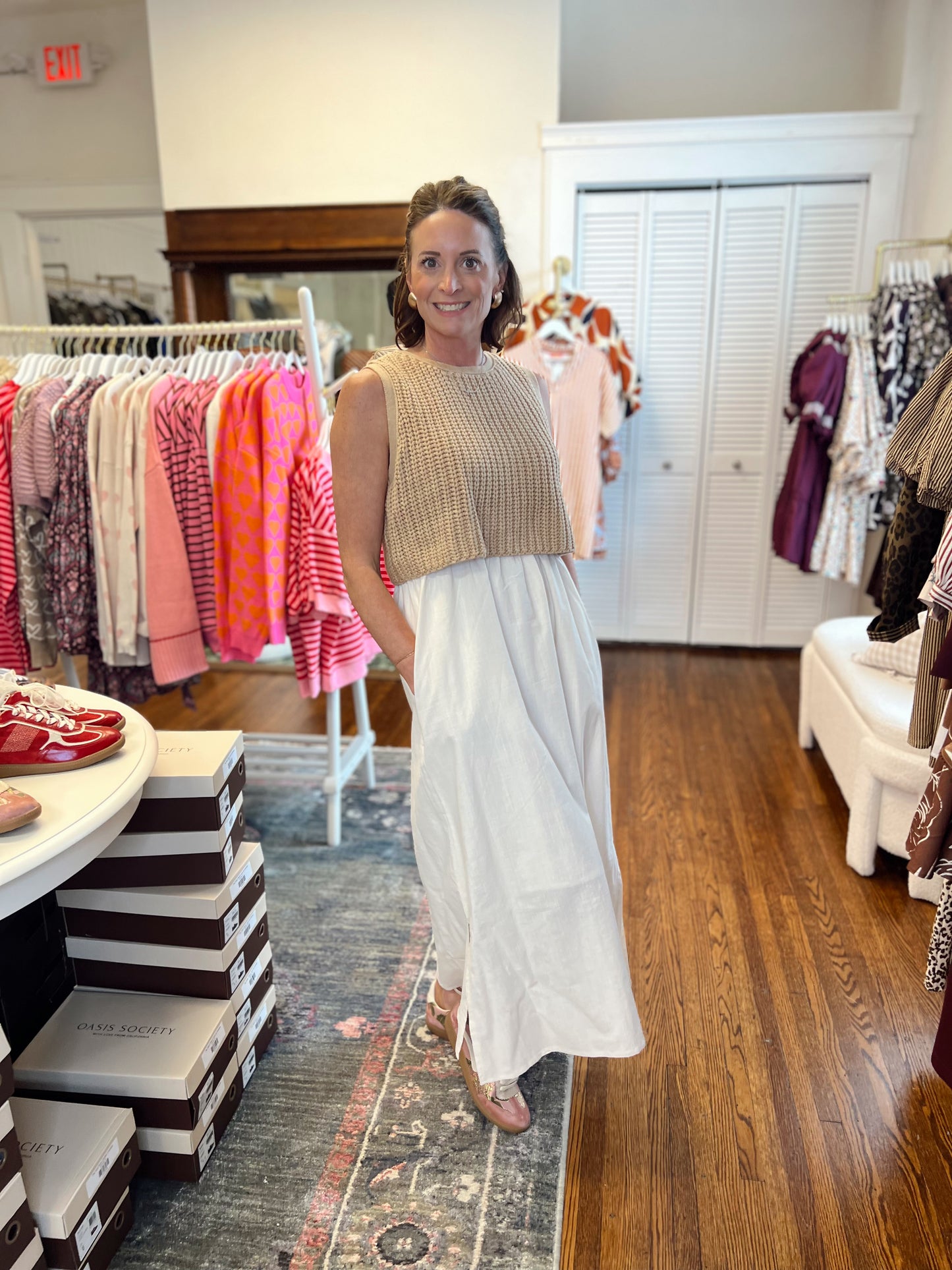 Lila Latte Mixed Media Dress