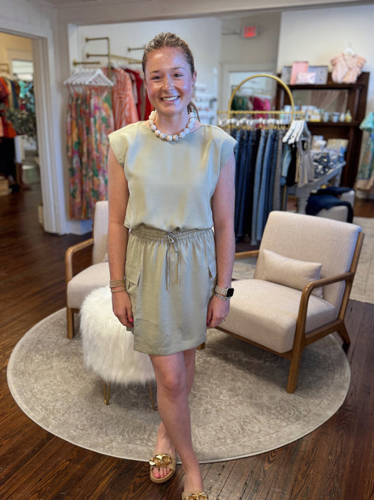 Sage Cargo Everyday Dress
