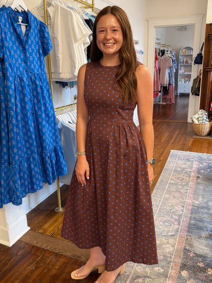 Torrie Polka Dot Denim Dress