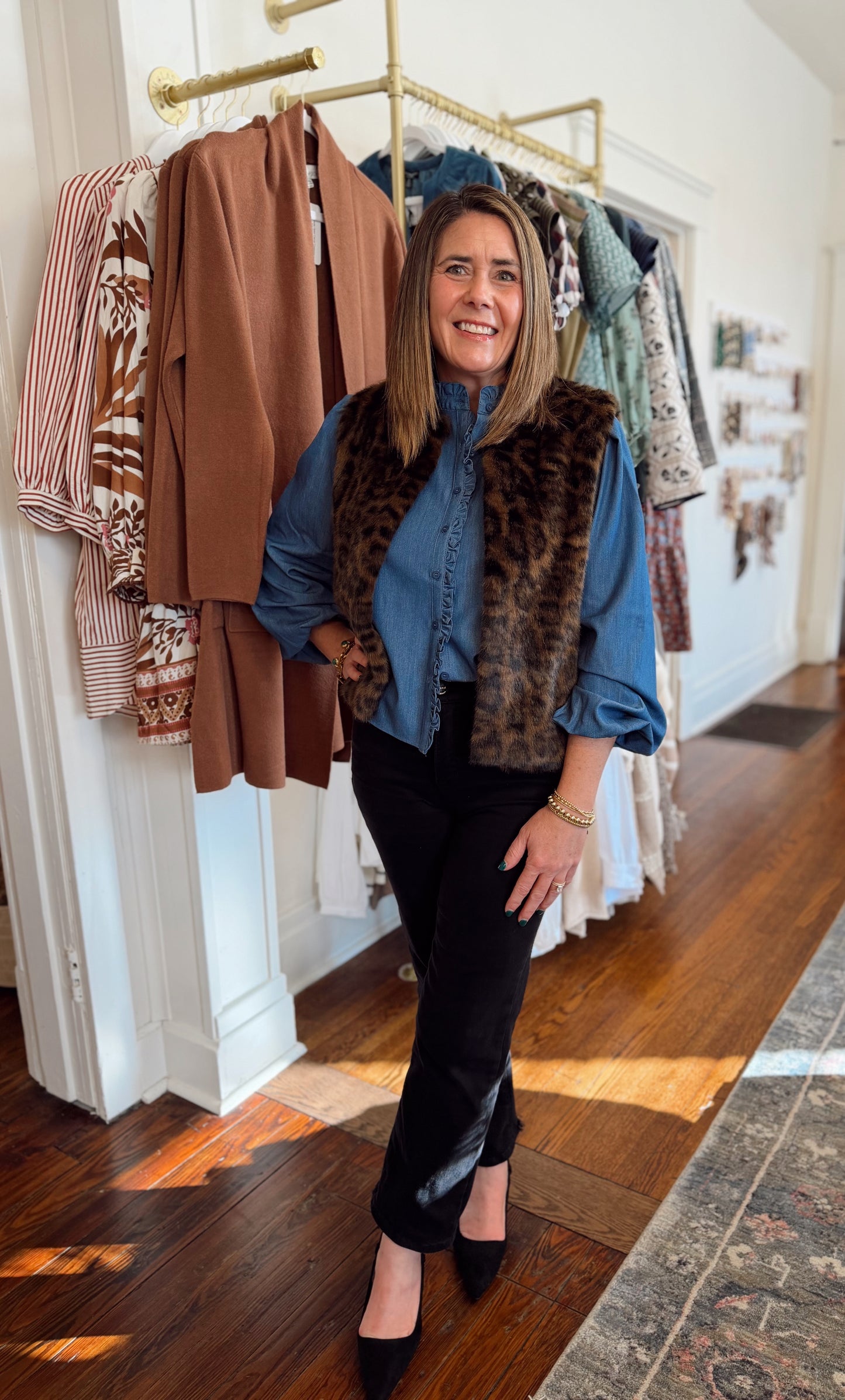 Leopard Faux Fur Vest