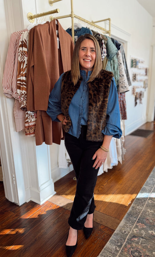 Leopard Faux Fur Vest