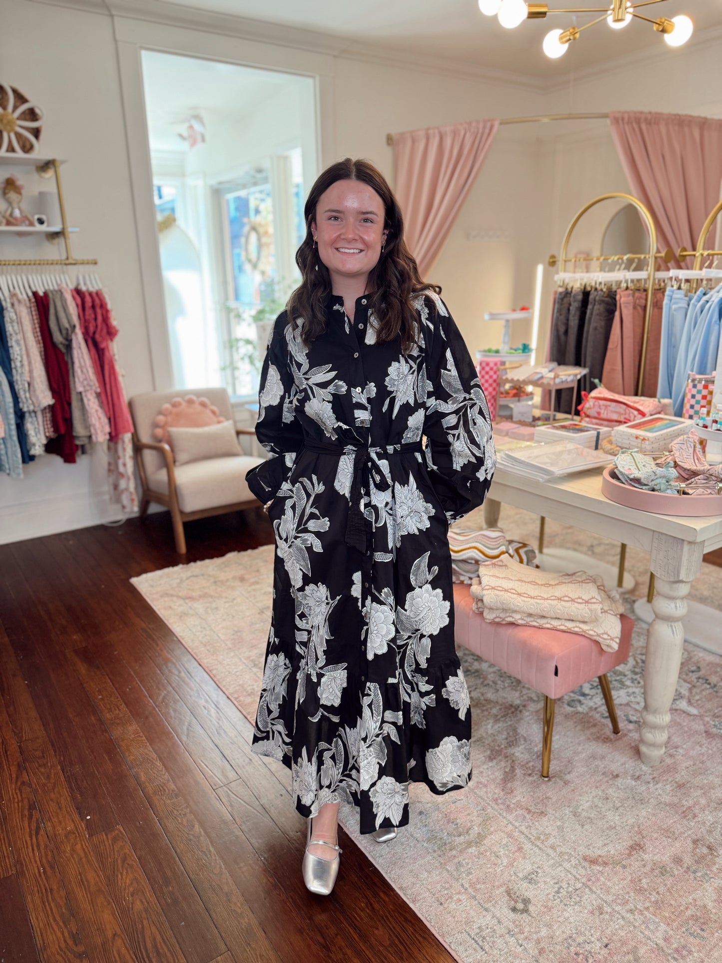 Krista Black & White Floral Dress