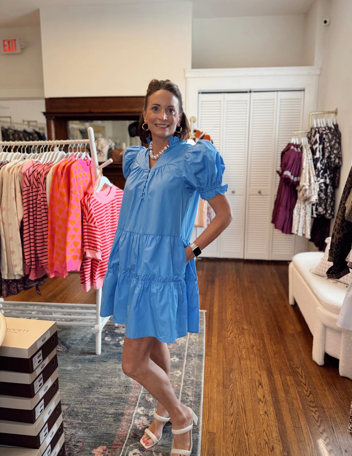 Penelope Ruffle Dress - Chambray