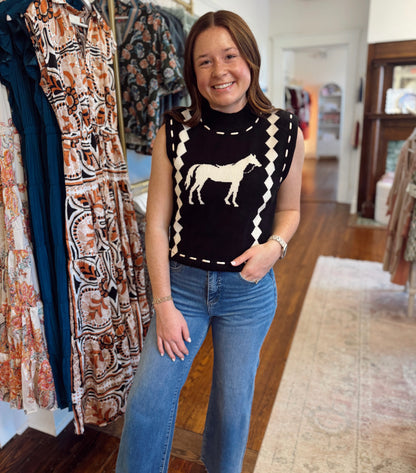 Horsin' Around Sleeveless Sweater