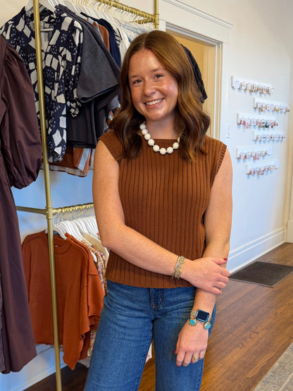 Chocolate Brown Sleeveless Sweater