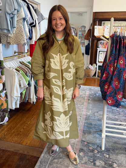 Madison Olive Floral Dress