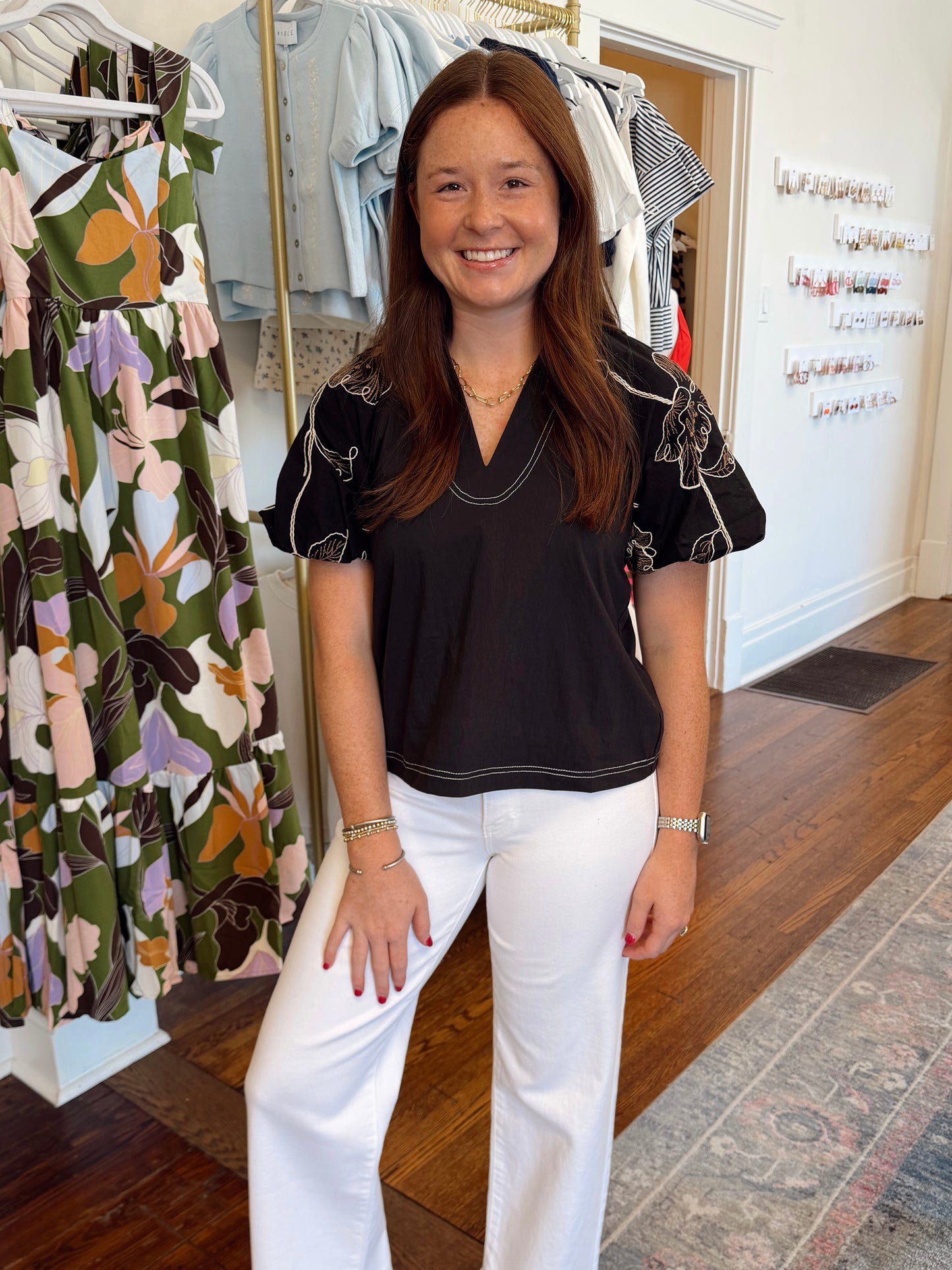 Ginger Embroidered Sleeve Top