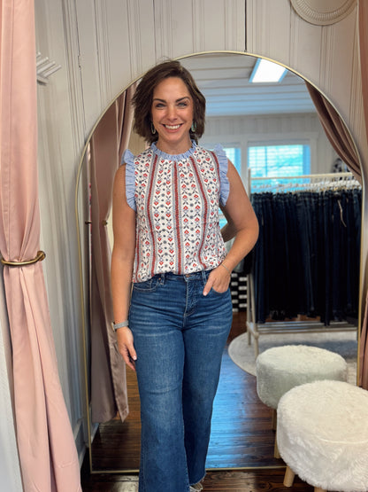 Americana Ruffle Sleeve Top