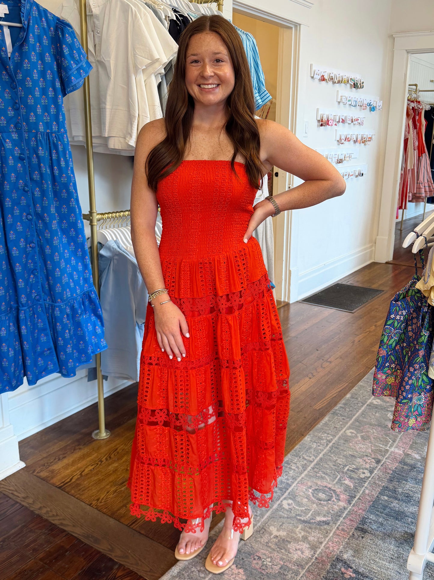 Hollie Strapless Red Dress