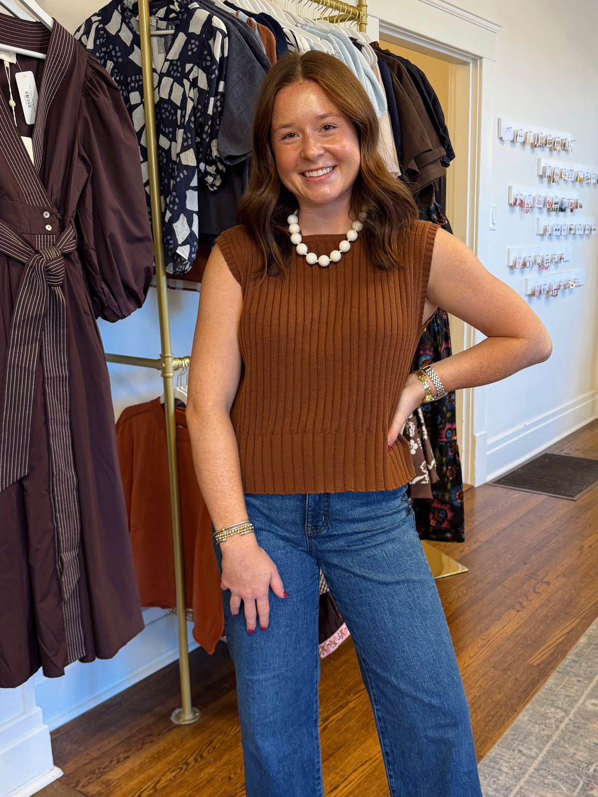 Chocolate Brown Sleeveless Sweater